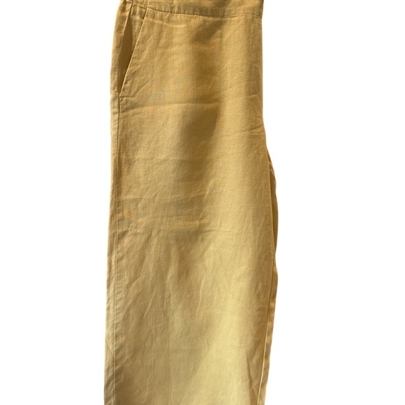 J.Jill LOVE LINEN 100% Linen Cropped Pants in Golden Sun Large Petite Yellow - Picture 7 of 11